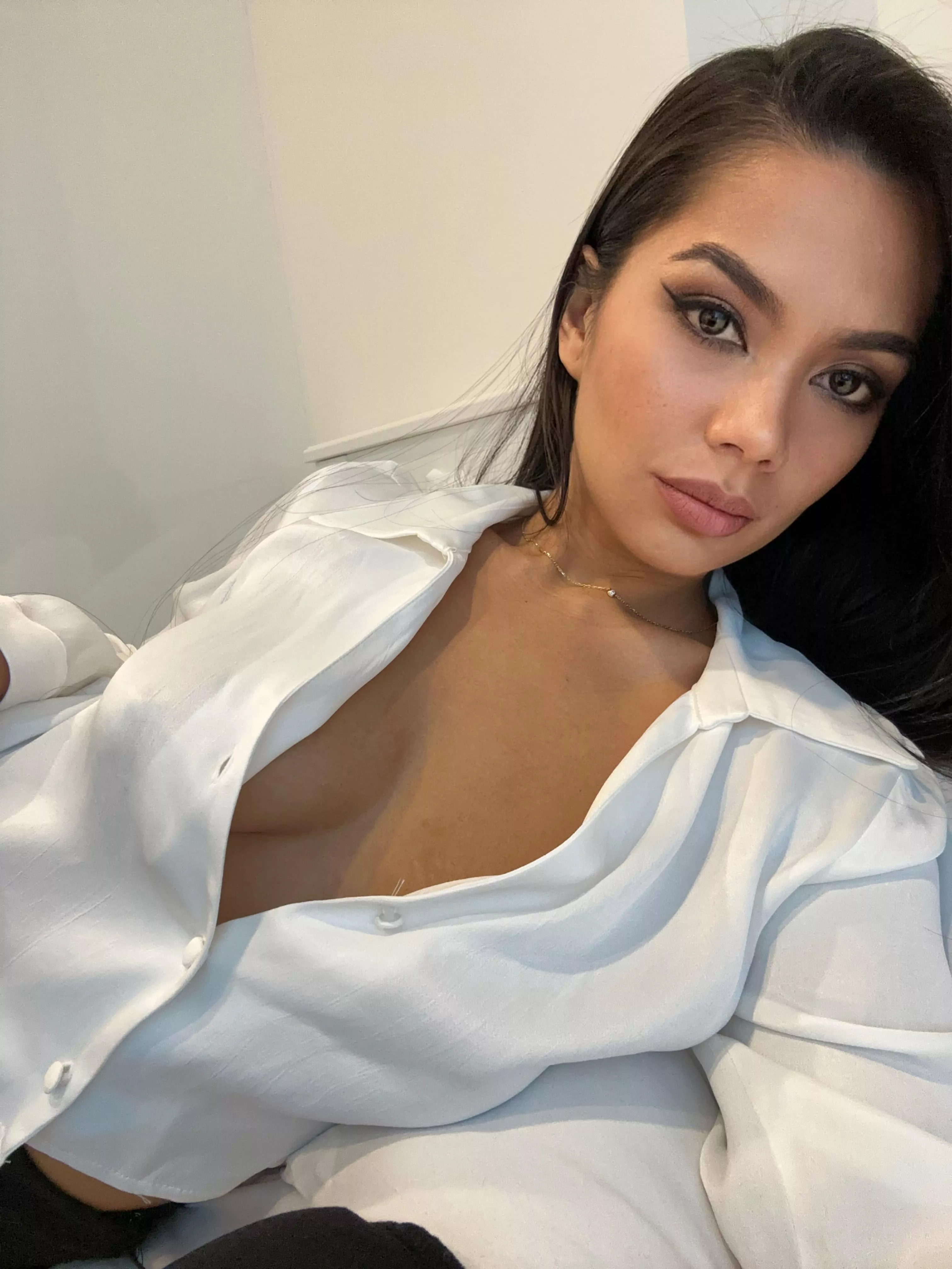 Simple home selfie after a busy day of work