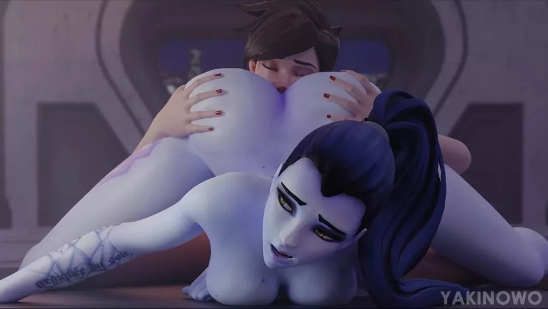 Tracer eating Widowmaker's ass (Yakinowo)