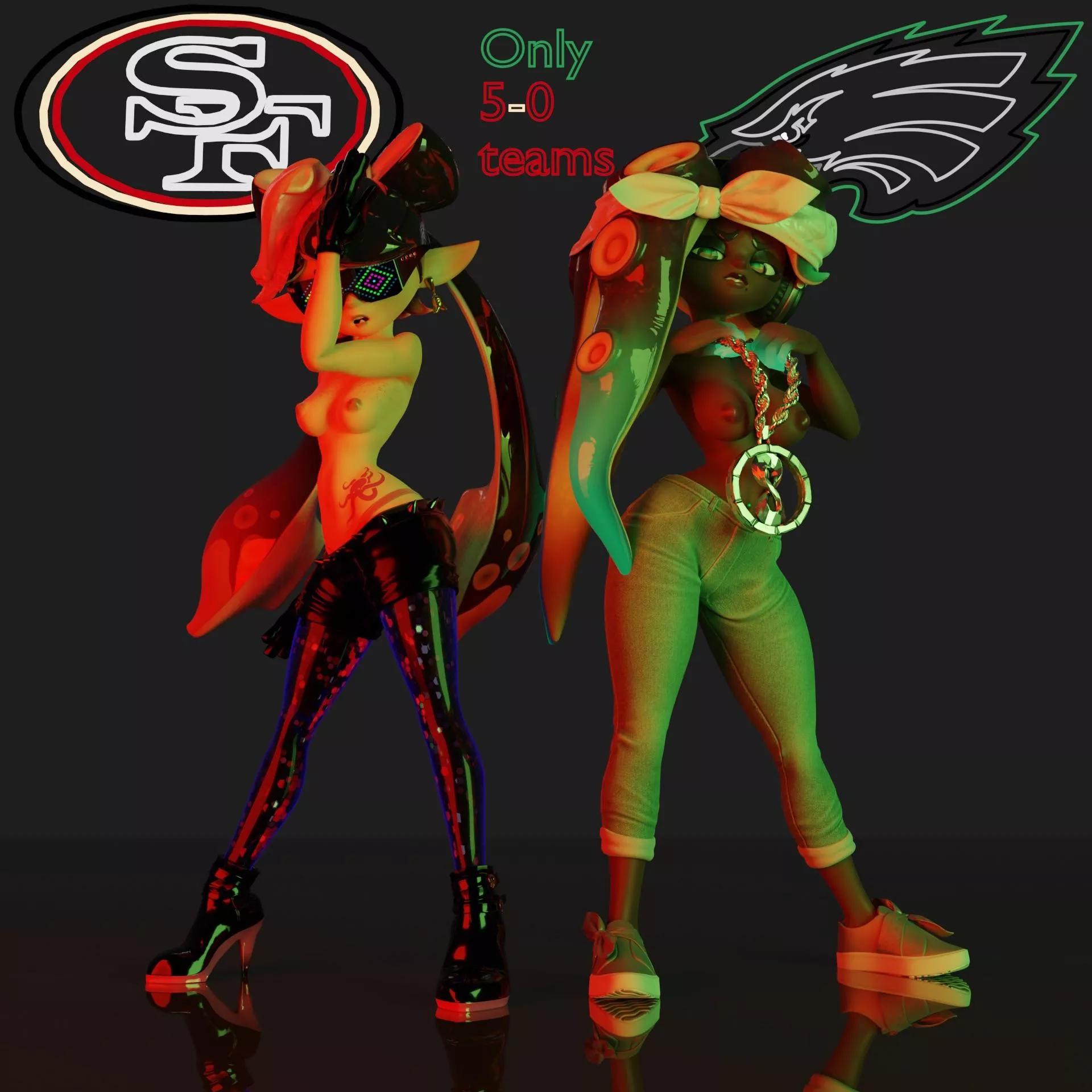 An unstoppable squid and an immovable Octo [TealGerudo] [OC]