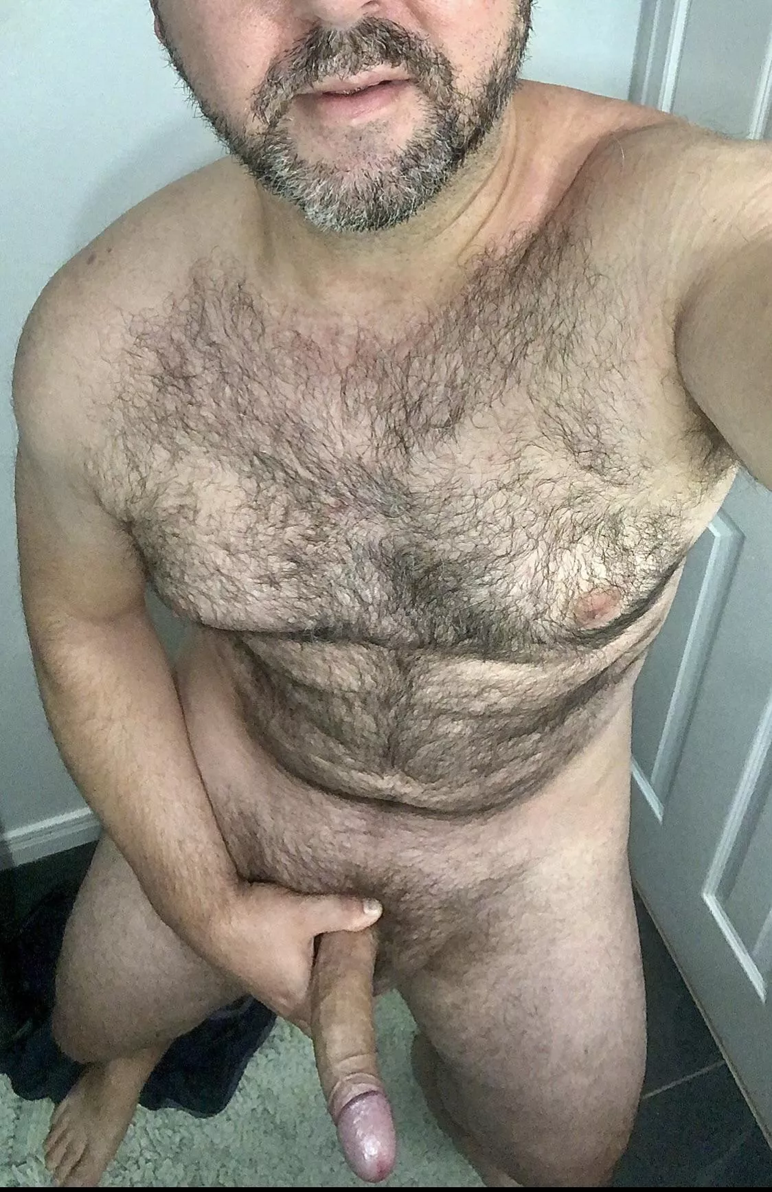 Do you prefer to feel the scratch from the hairs on my chin, or the stretch from my cock as I slowly slide in?