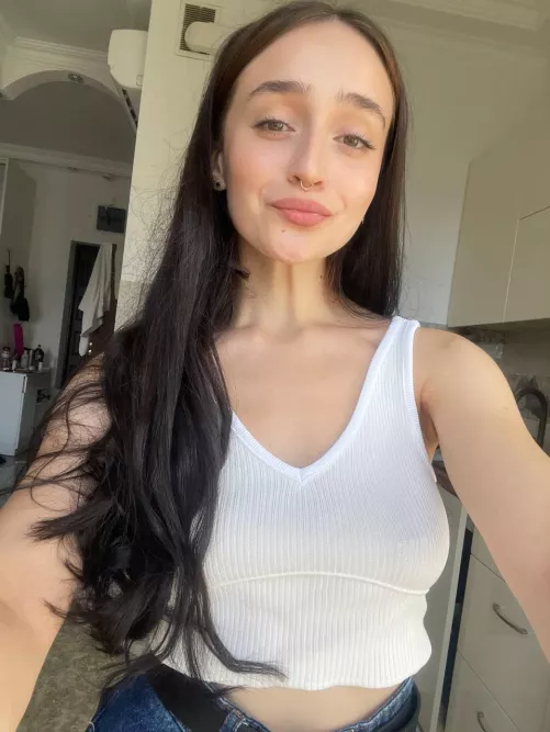 If you look closely you can see the piercing, it's intriguing