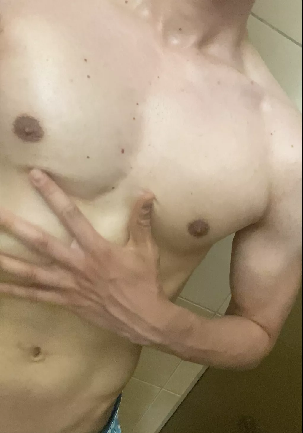 A hot shower after gym in the gym showers🥵 Where would you put your hands first?