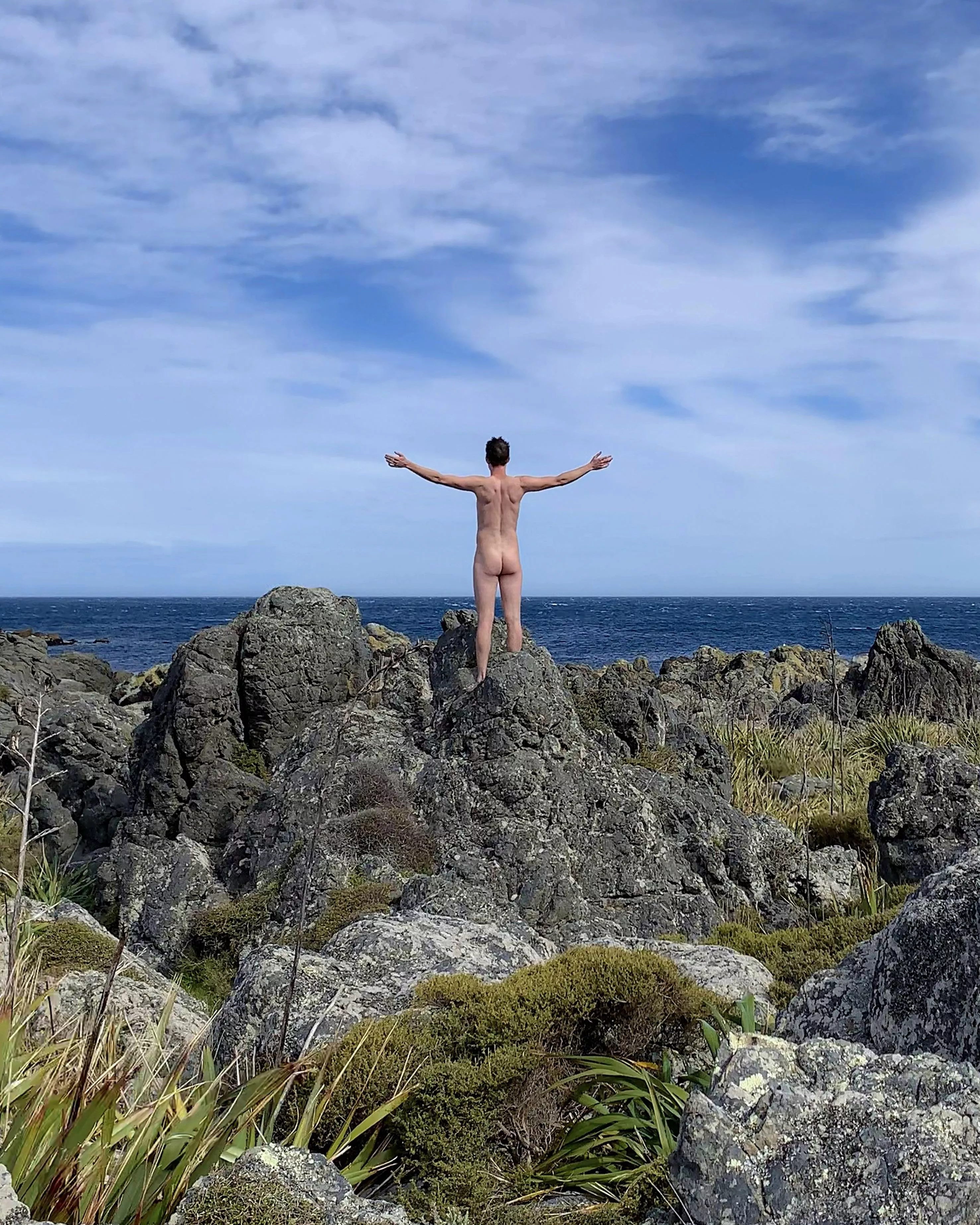 Feeling the cool sea breeze on my naked body 😊