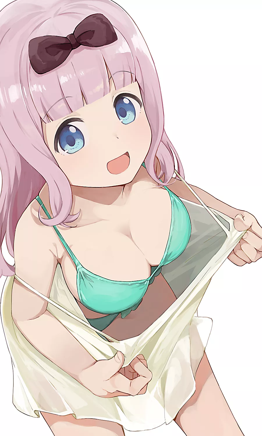 Fujiwara Chika is Happy to Flaunting her Cleavage in Green Bikini [Kaguya-sama wa Kokurasetai] (Hiroki)