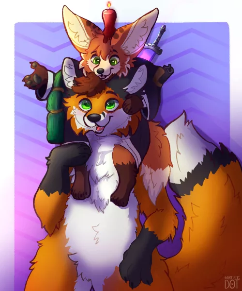 How to carry your friend fen fen! (@artistic_dot on twitter)