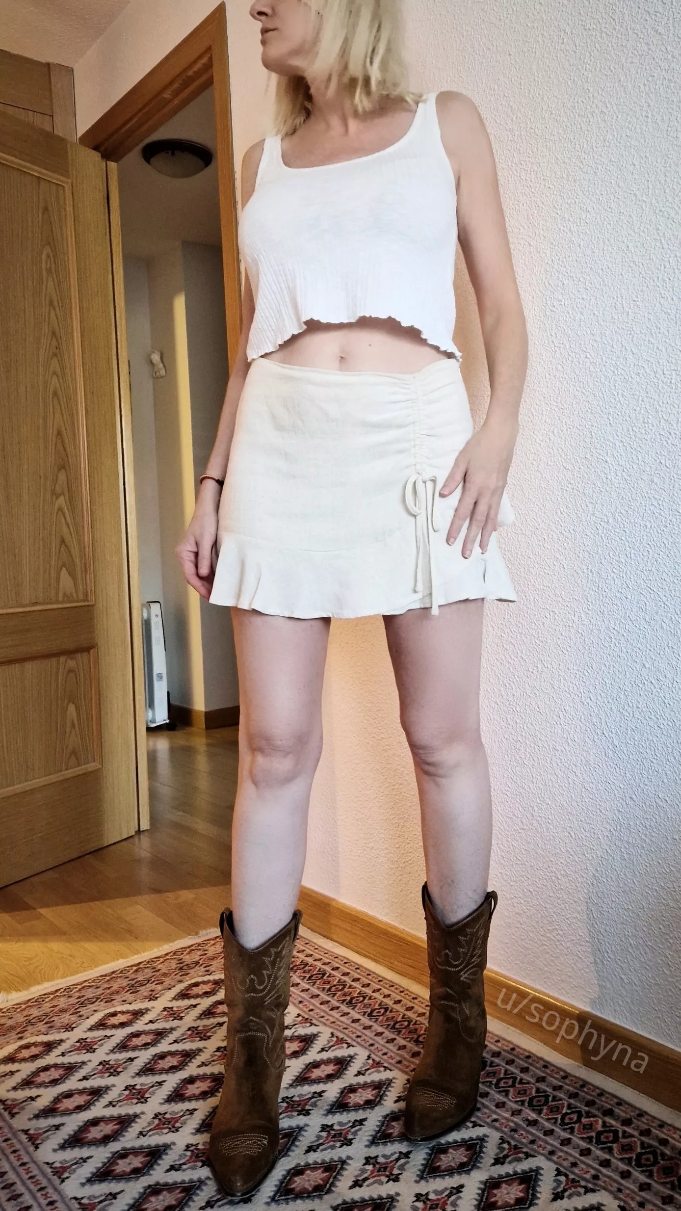 in cowgirl boots for riding