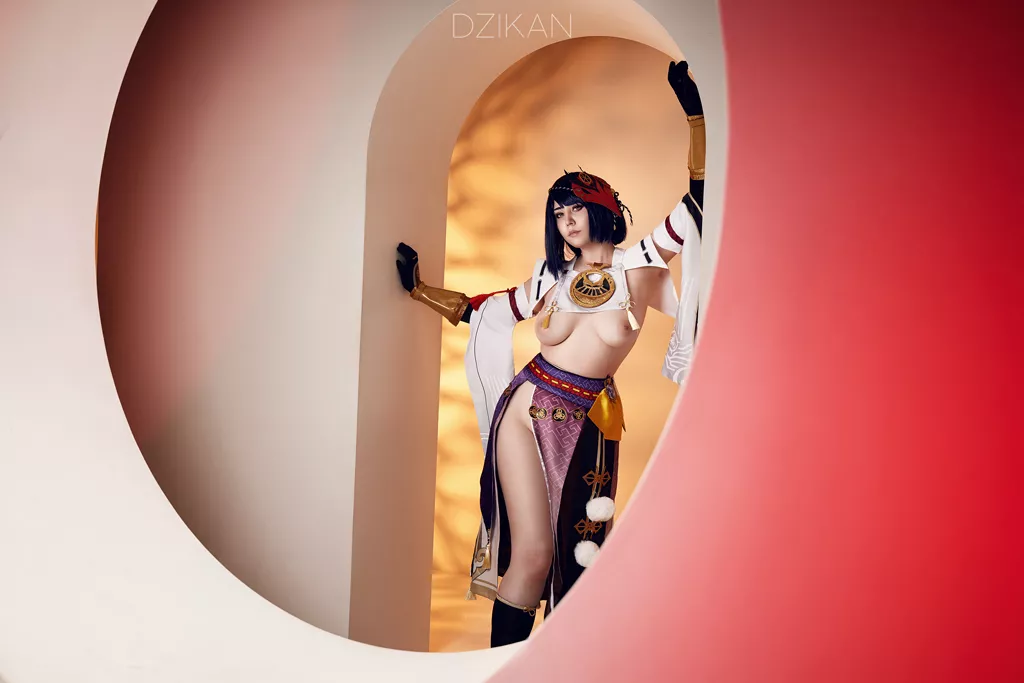 Kujou Sara cosplay photoshoot by Dzikan (Genshin Impact)