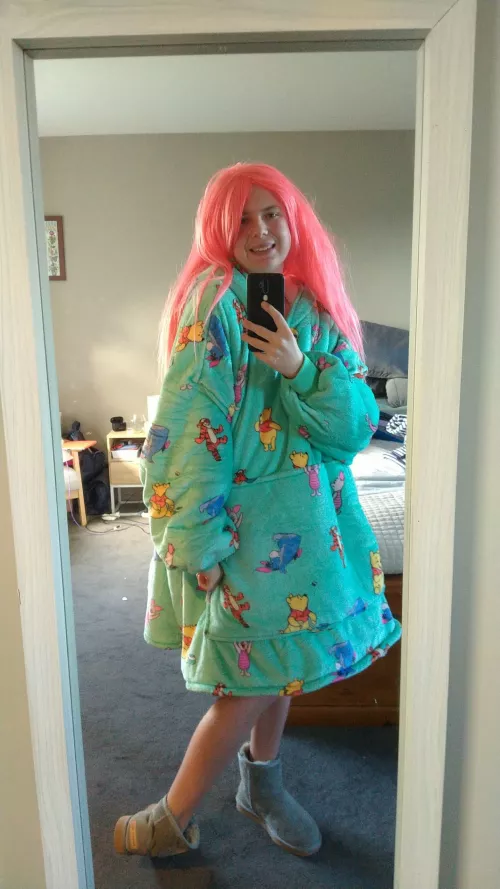 Cute girl with pink hair