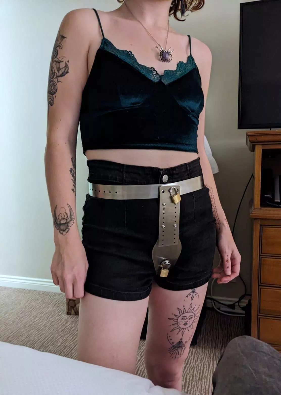 Now should we make you wear this outside your clothes, or hidden underneath?