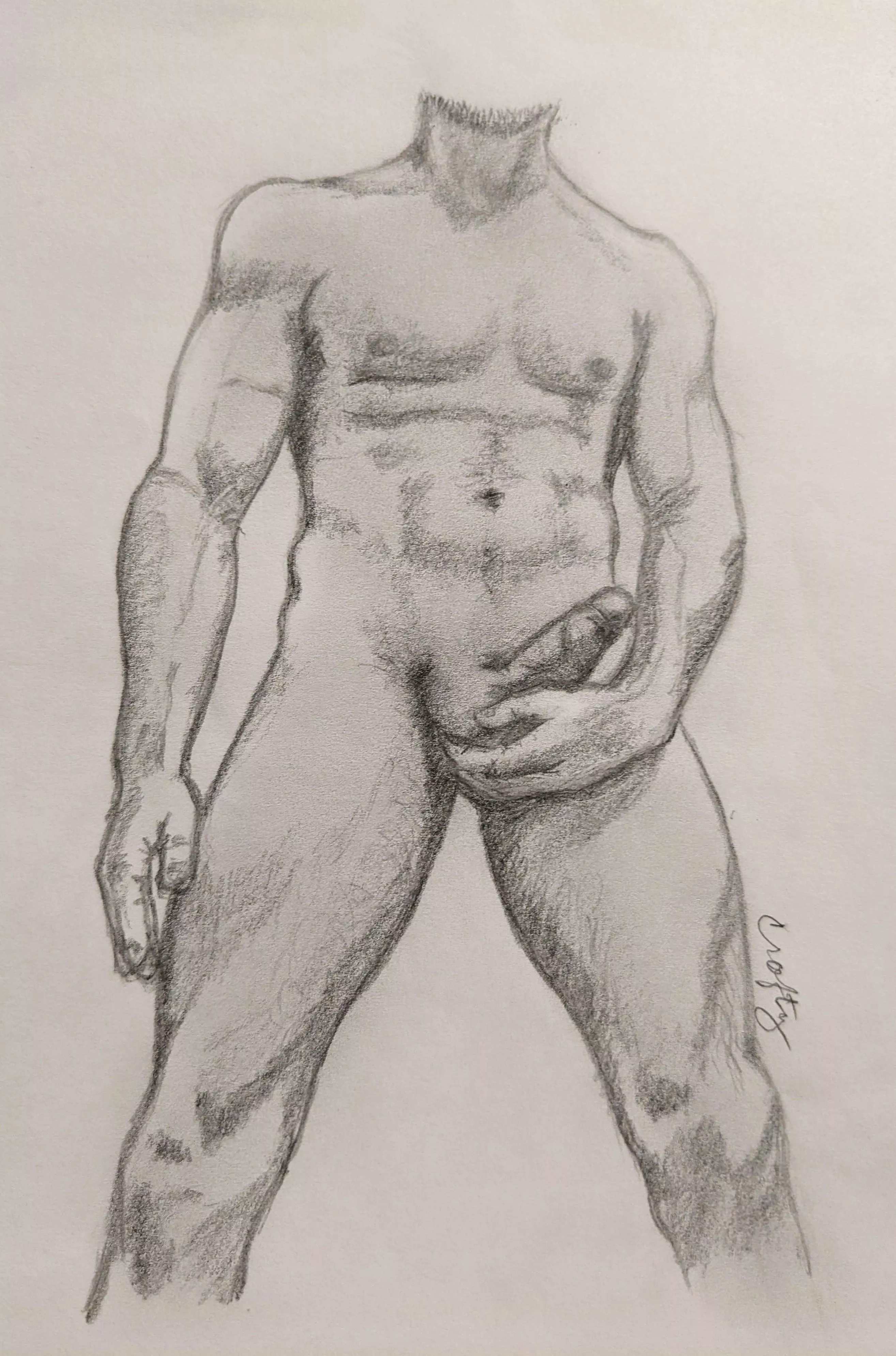 Pencil sketch of Redditor, u/sorta_round_3. Graphite on bristol.