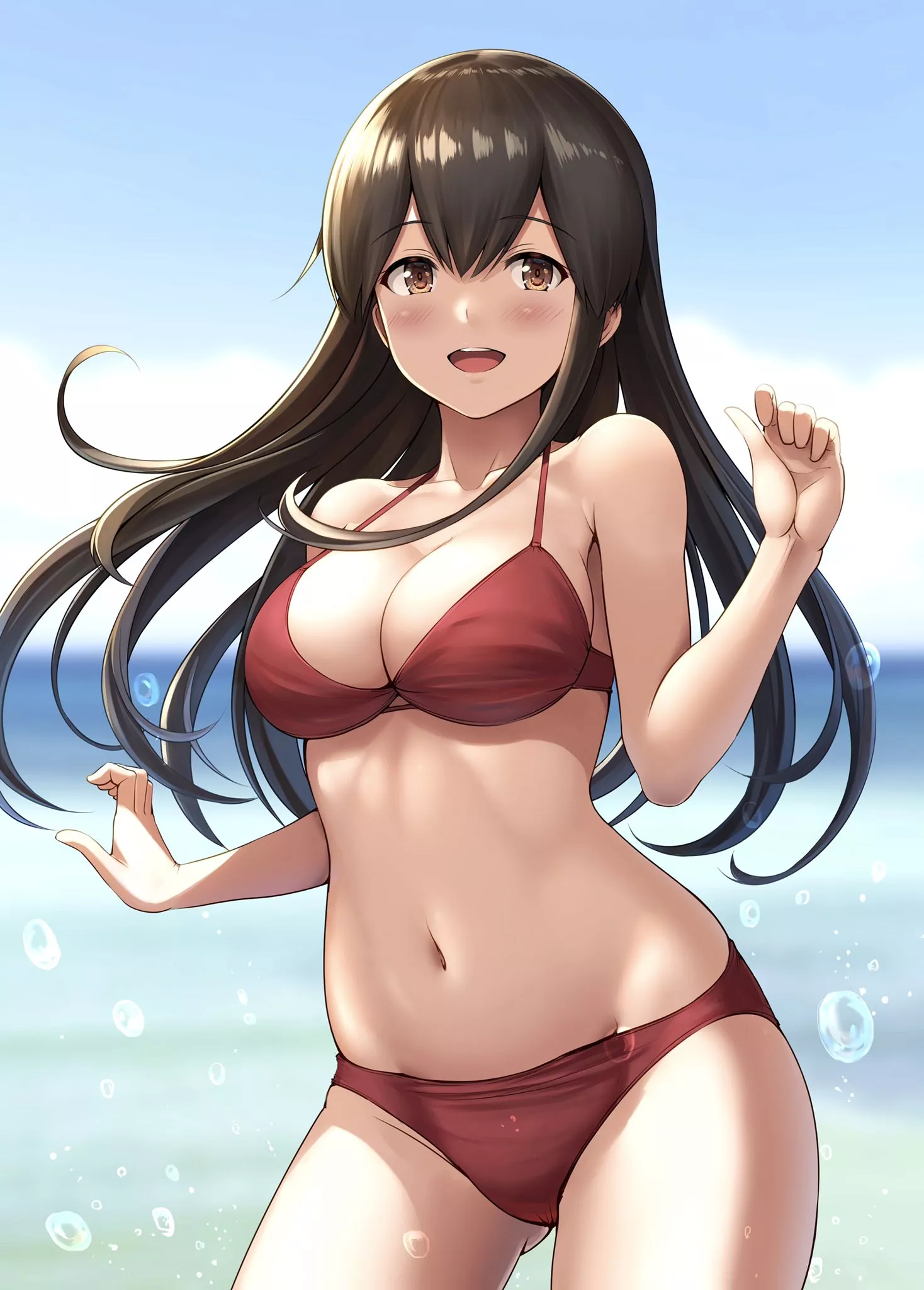 Akagi Invite the Admiral to Swim Together with Her at the Beach [Kantai Collection] (Ichikawa Feesu)