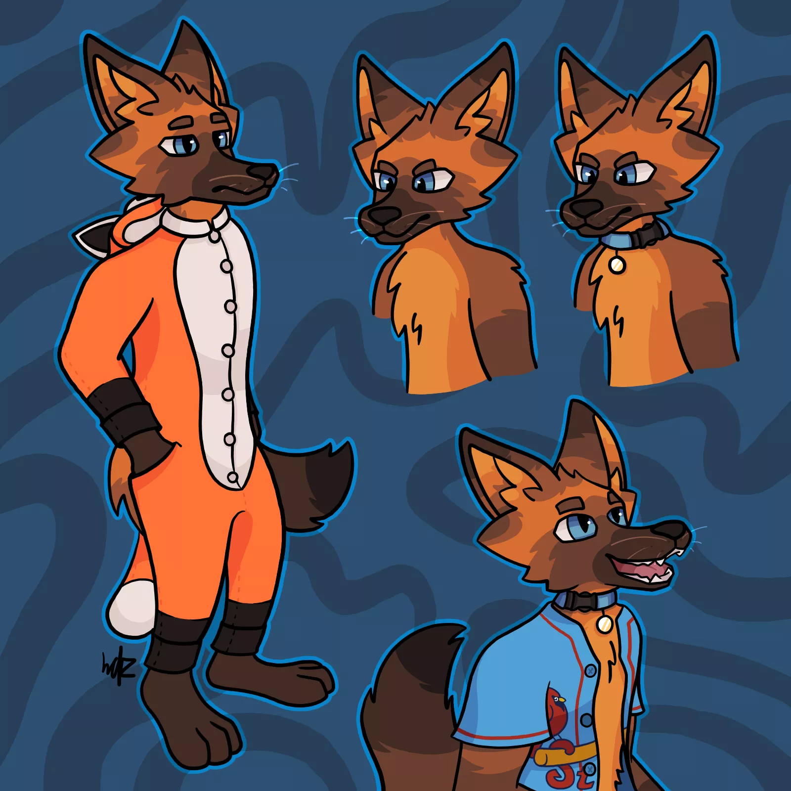 Fox wearing fox pajamas (among other things) Art by me :)