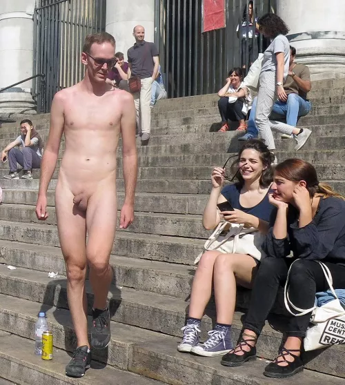 Naked and defenseless in public - the way they like him.
