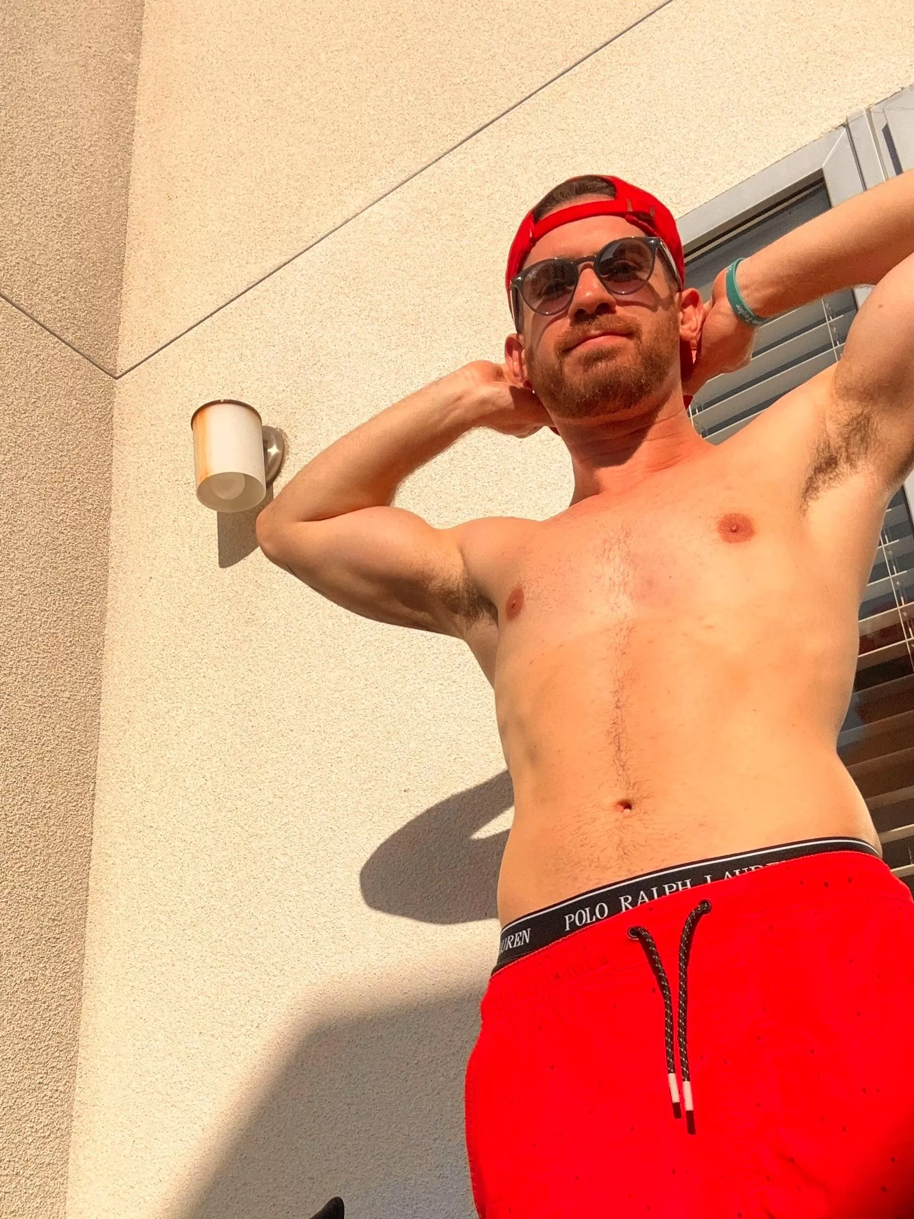 Not my best pic but wearing red to support my Phillies tonight! Any other baseball fans in this sub 😅⚾️😎