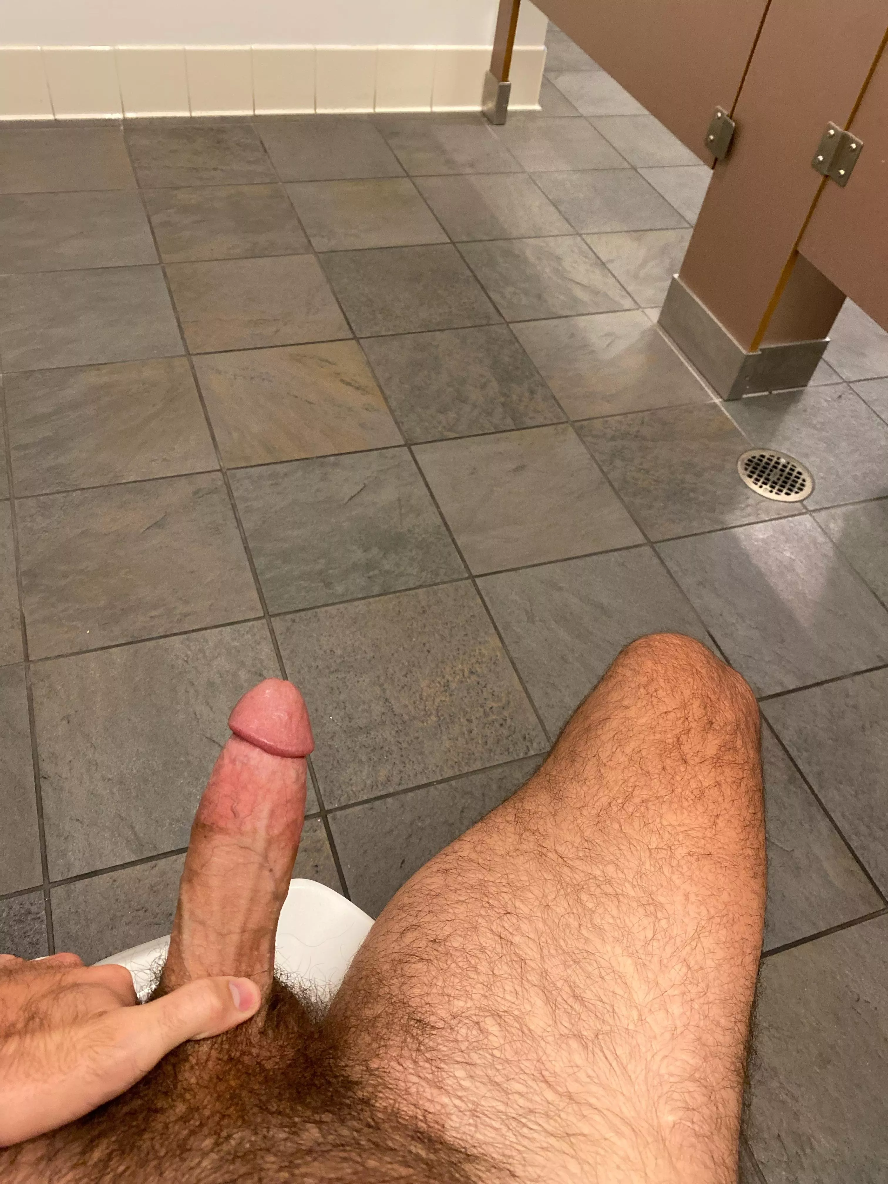 So horny in the public bathroom
