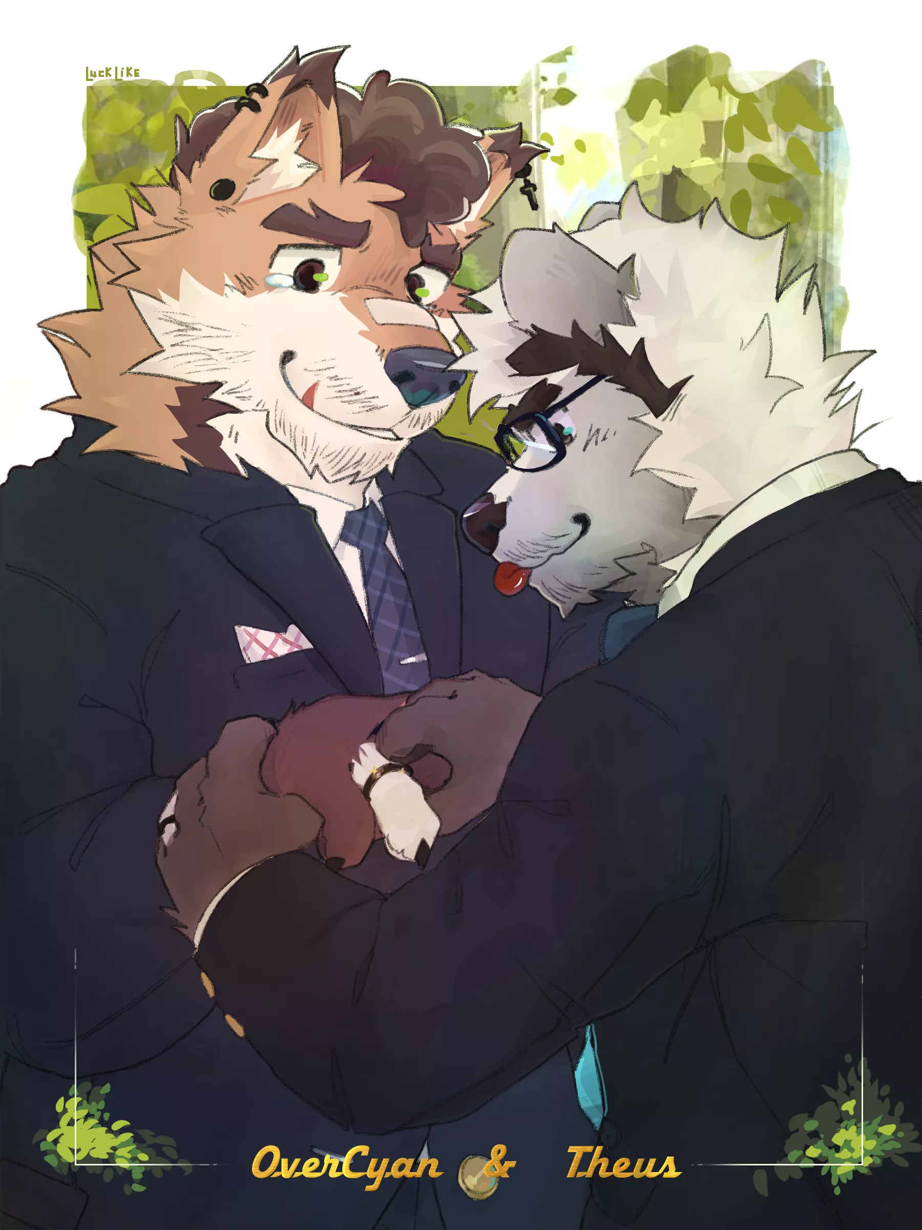 Vivan los novios! 💍 (art for @/OverCyan & @/CoderTheus | art by me | @Luck_Like_ on X