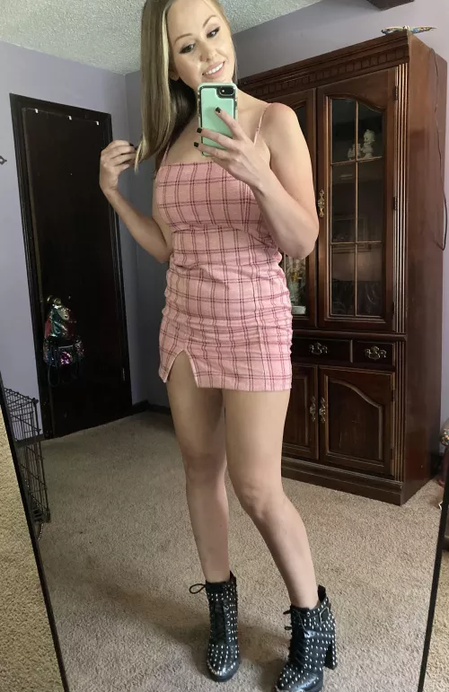 I was surprised how much I liked this dress with these boots…