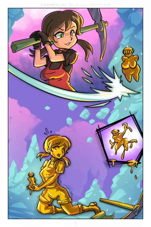 Kasey Gold Mining Transformation [F > Inanimate Venus ] ( StickyScribbles )