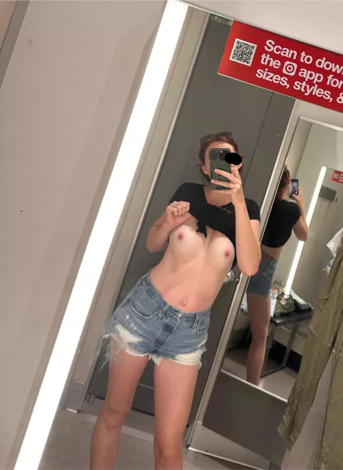 Milfs love taking flashing selfies at target