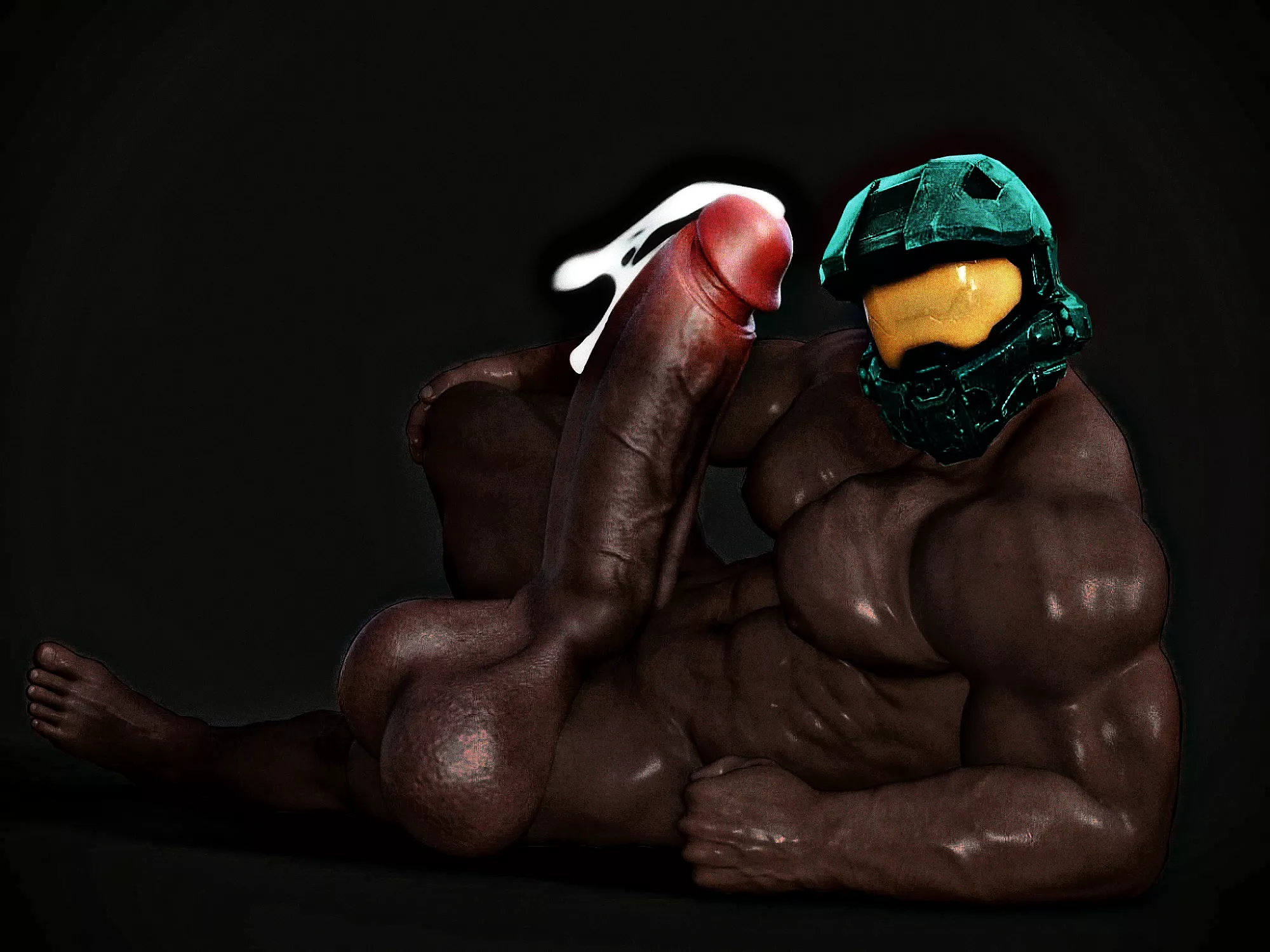 The Spartans' favorite part is when they get rid of their heavy armor to let their muscular bodies relax.