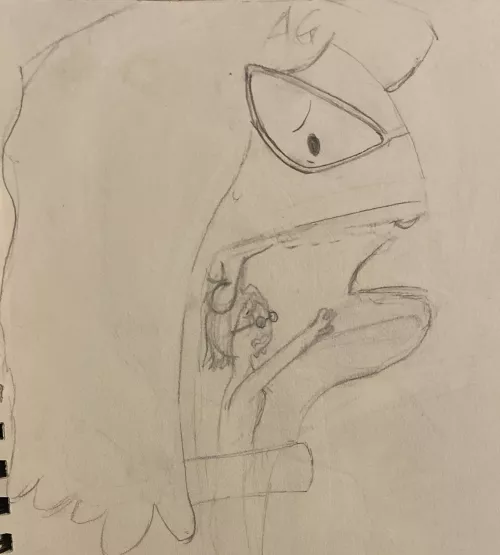 {discussion} Hey I’m new to drawing Vore, I am struggling trying to figure out how to draw the teeth on this character. Can anyone help me out?:)