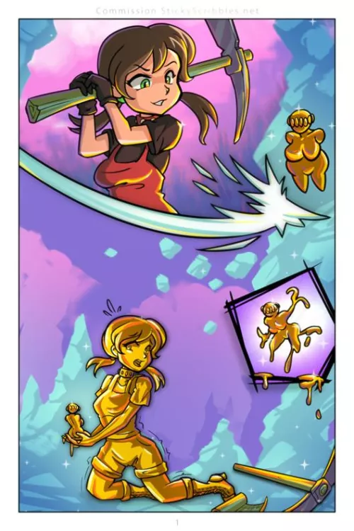 Kasey Gold Mining Transformation [F > Inanimate Venus ] ( StickyScribbles )