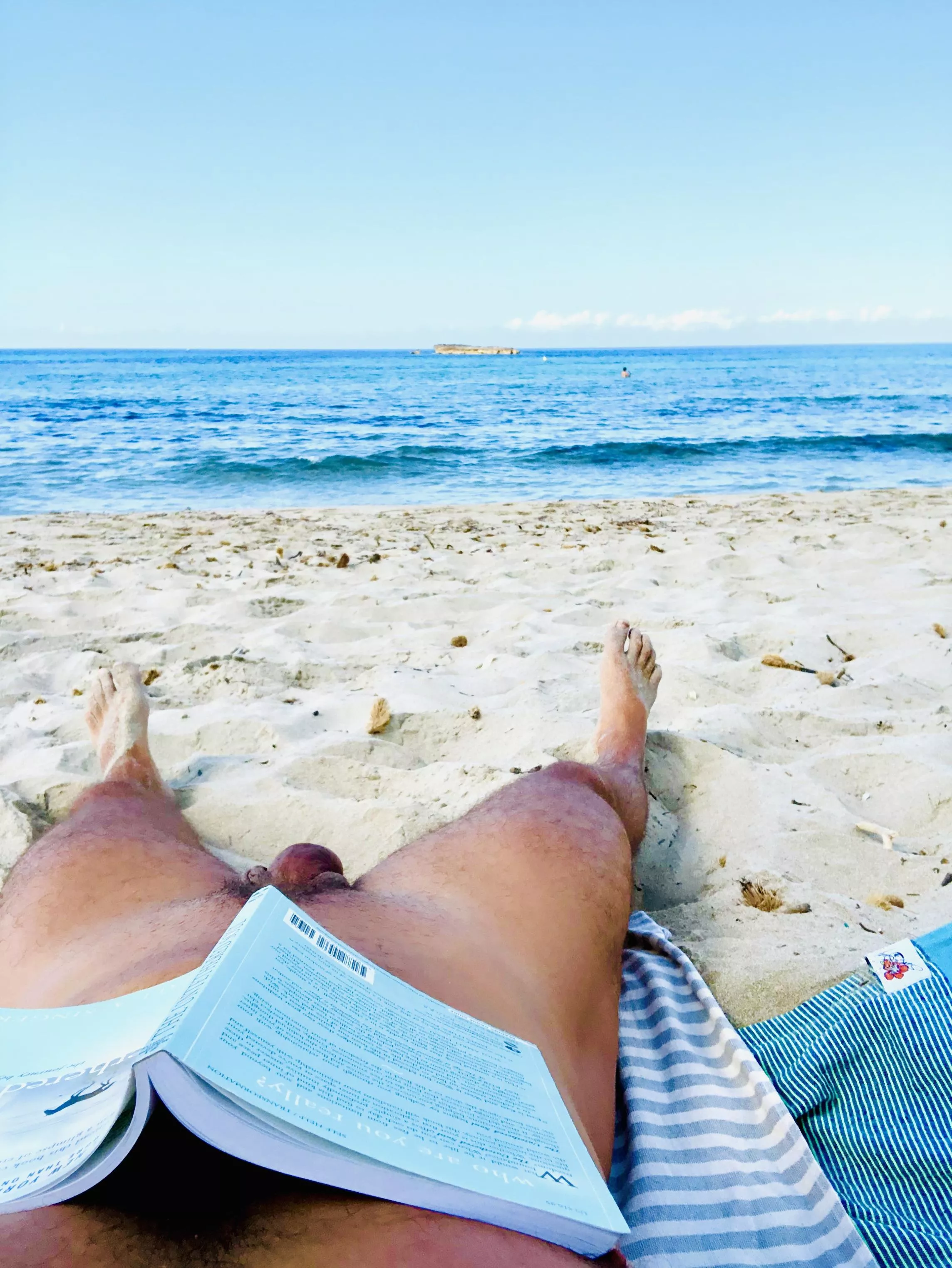 Nude Beach and a Book, too :) in Menorca