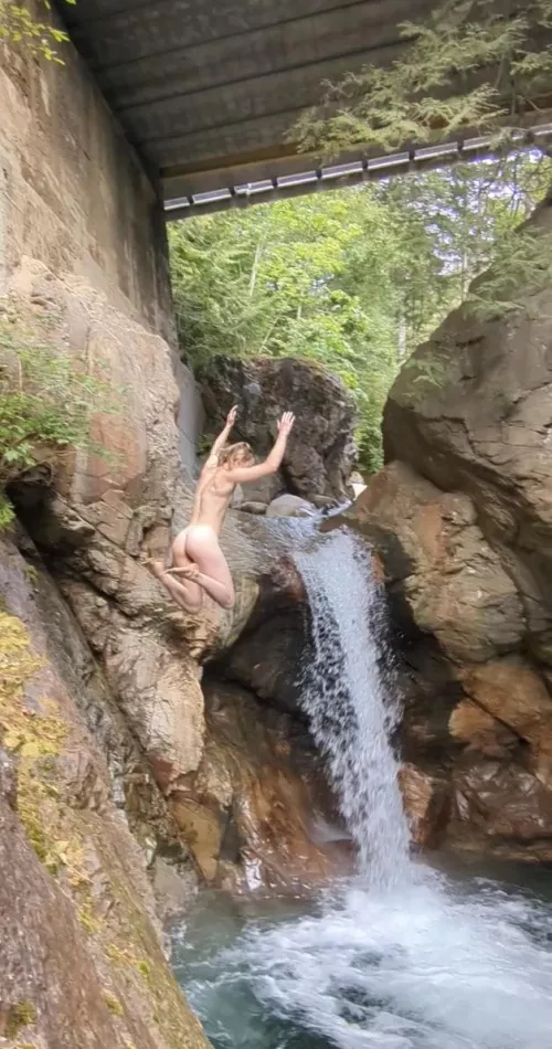 Skinny dipping in waterfalls is so much fun