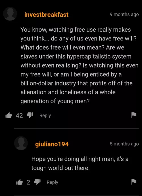 Bro got philosophical real quick