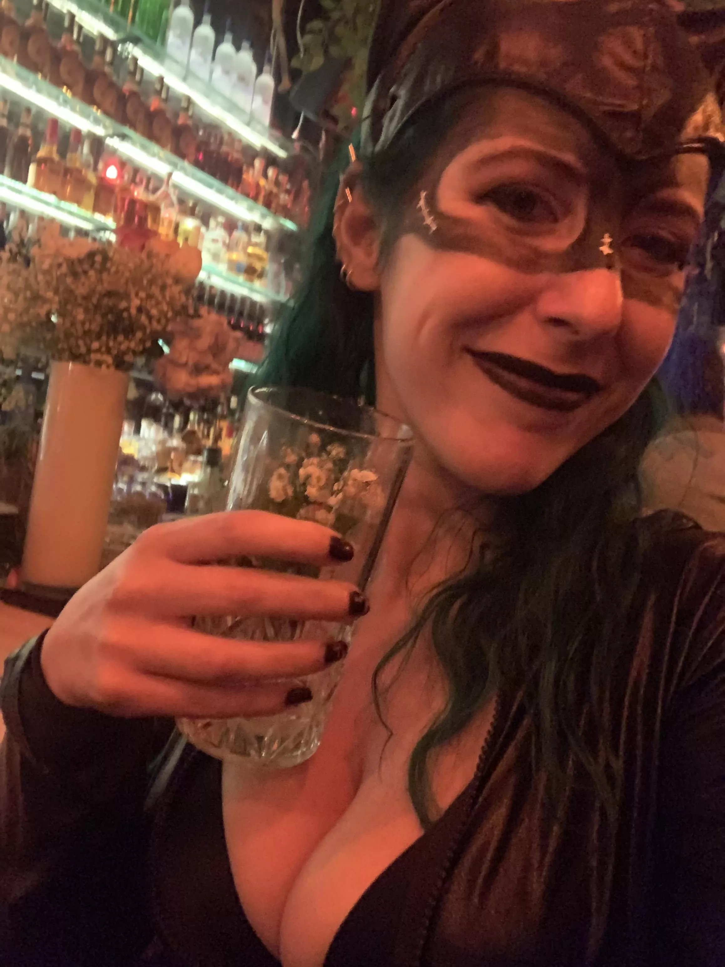 Flowers in my cocktail to make it snazzy