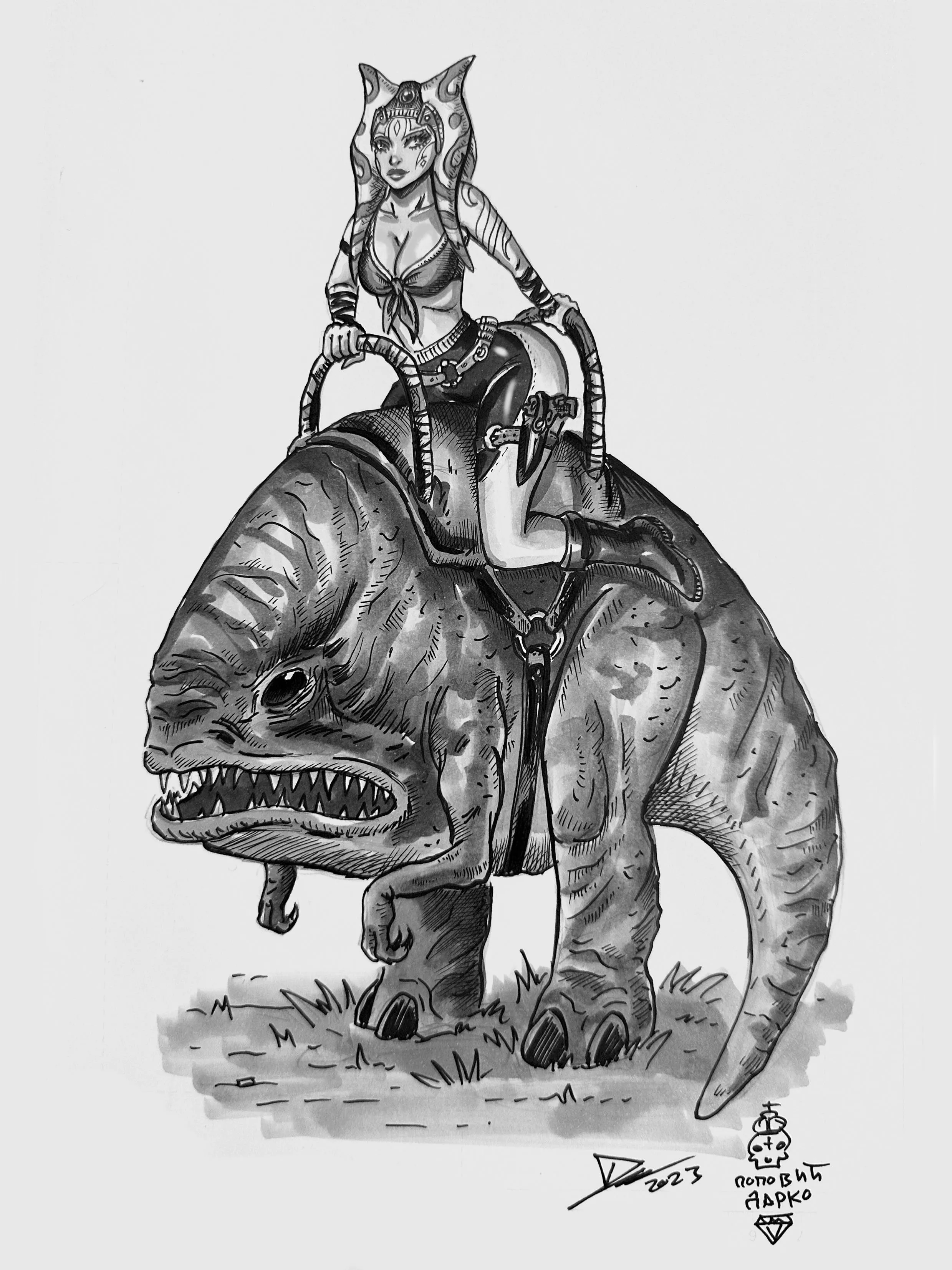 My OC Niisha Ina riding Blurrg [darko_tattoo]