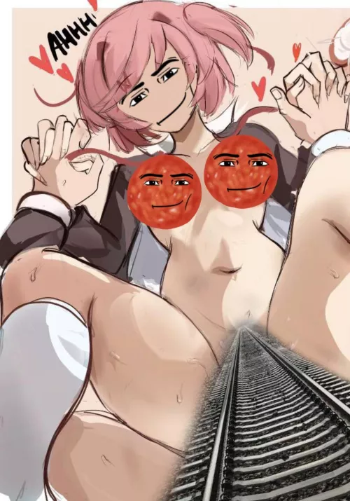 Natsuki gets RAILED by long hard rod! 🥵 (art by Rakeenart)