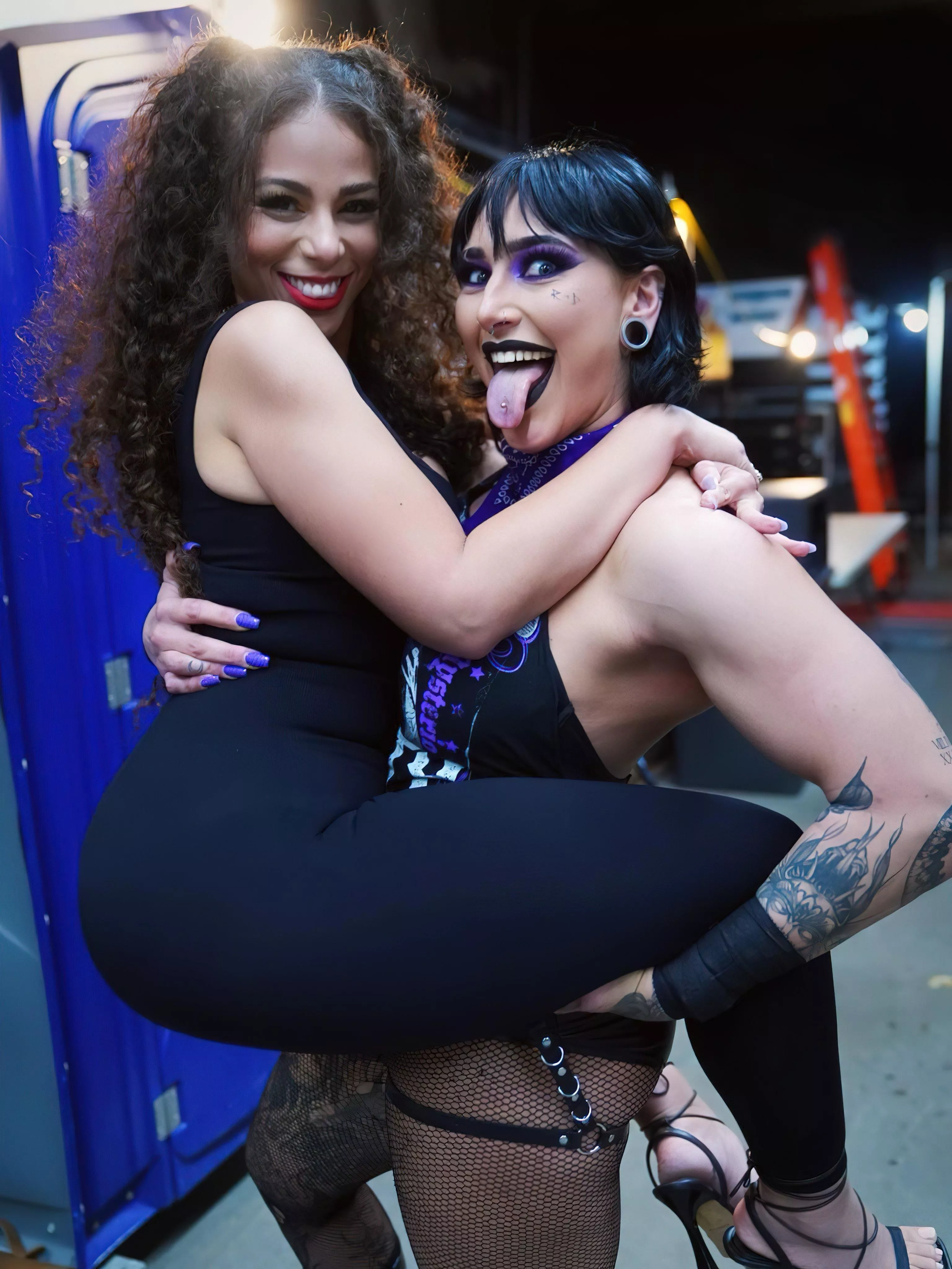 Samantha Irvin and Rhea Ripley