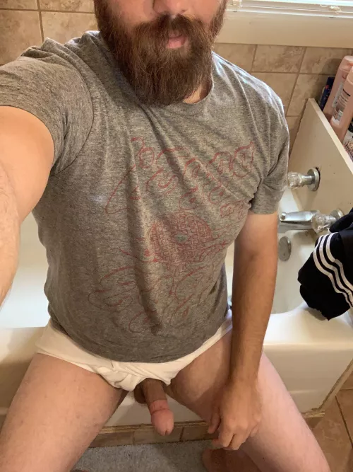 Beard, Boner, and White Briefs
