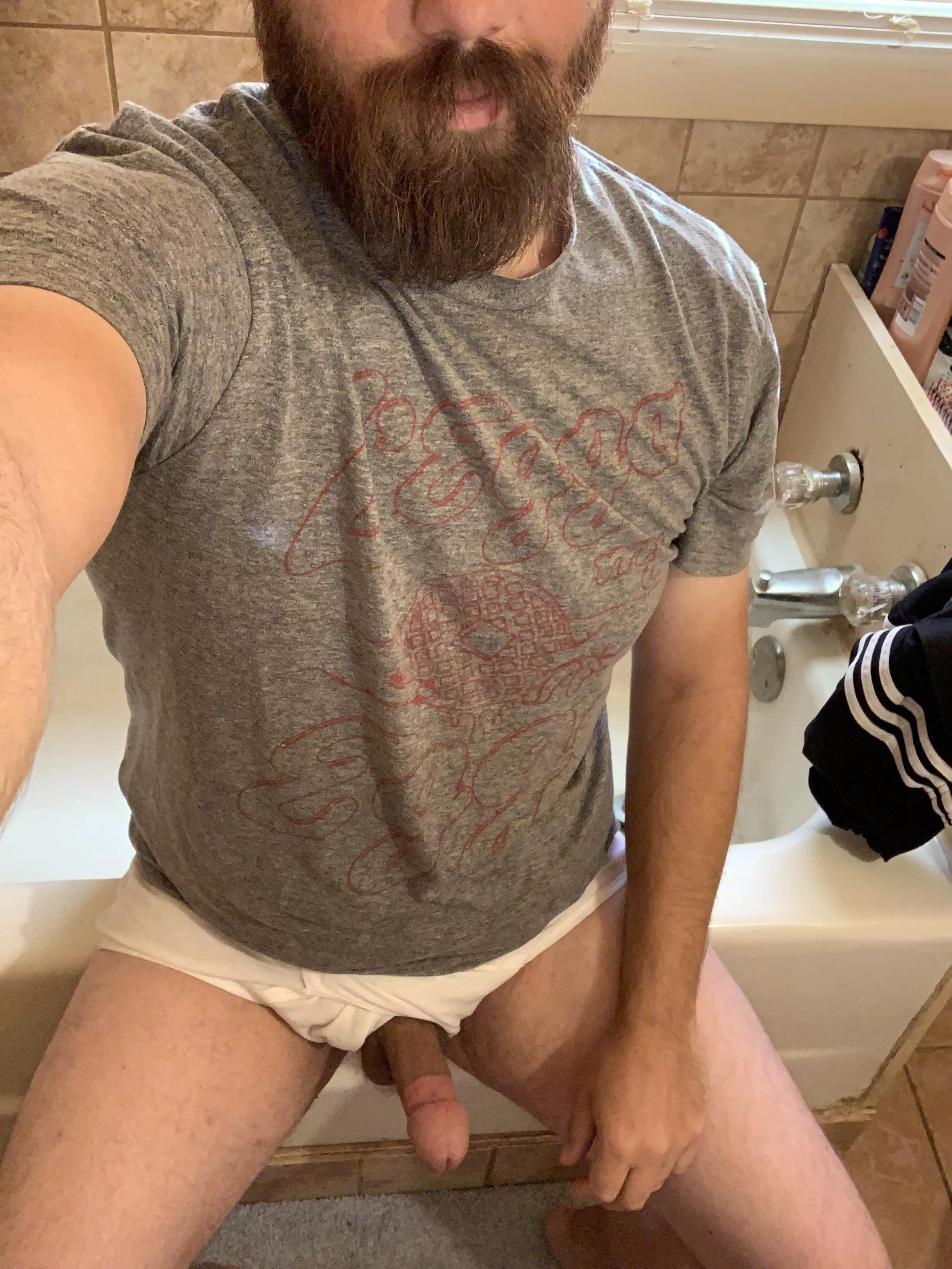 Beard, Boner, and White Briefs