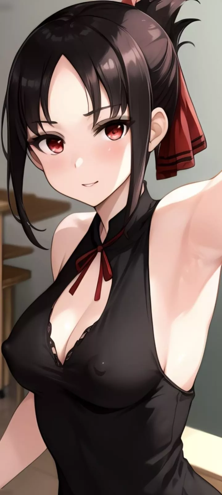 Kaguya Shinomiya taking a selfie for Shirogane (kaguya sama love is war)