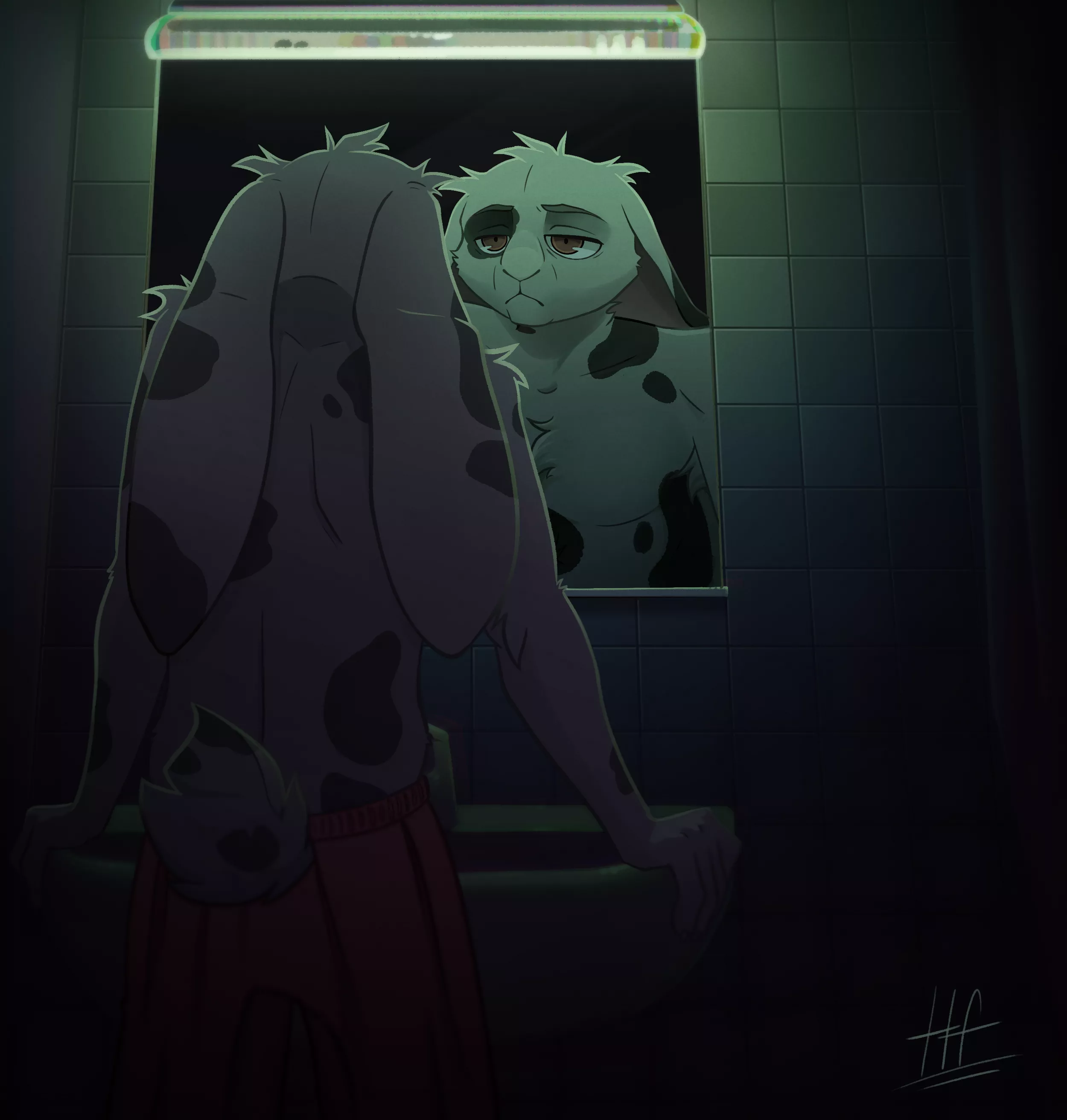 Tired🐰 (commission) [by me, @heretic.fox on Instagram]