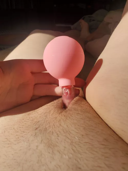 Couldn't wait to use my new clit pump today [f]