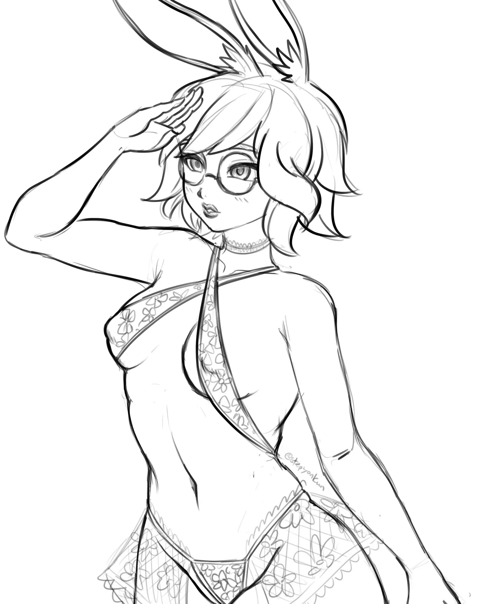 Cute sexy Rei sketch (Stepyon)