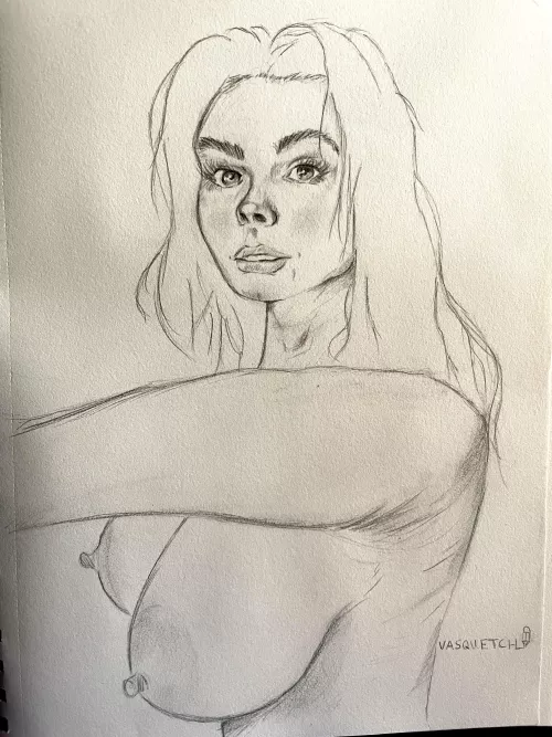 My gorgeous wife, sketched by me