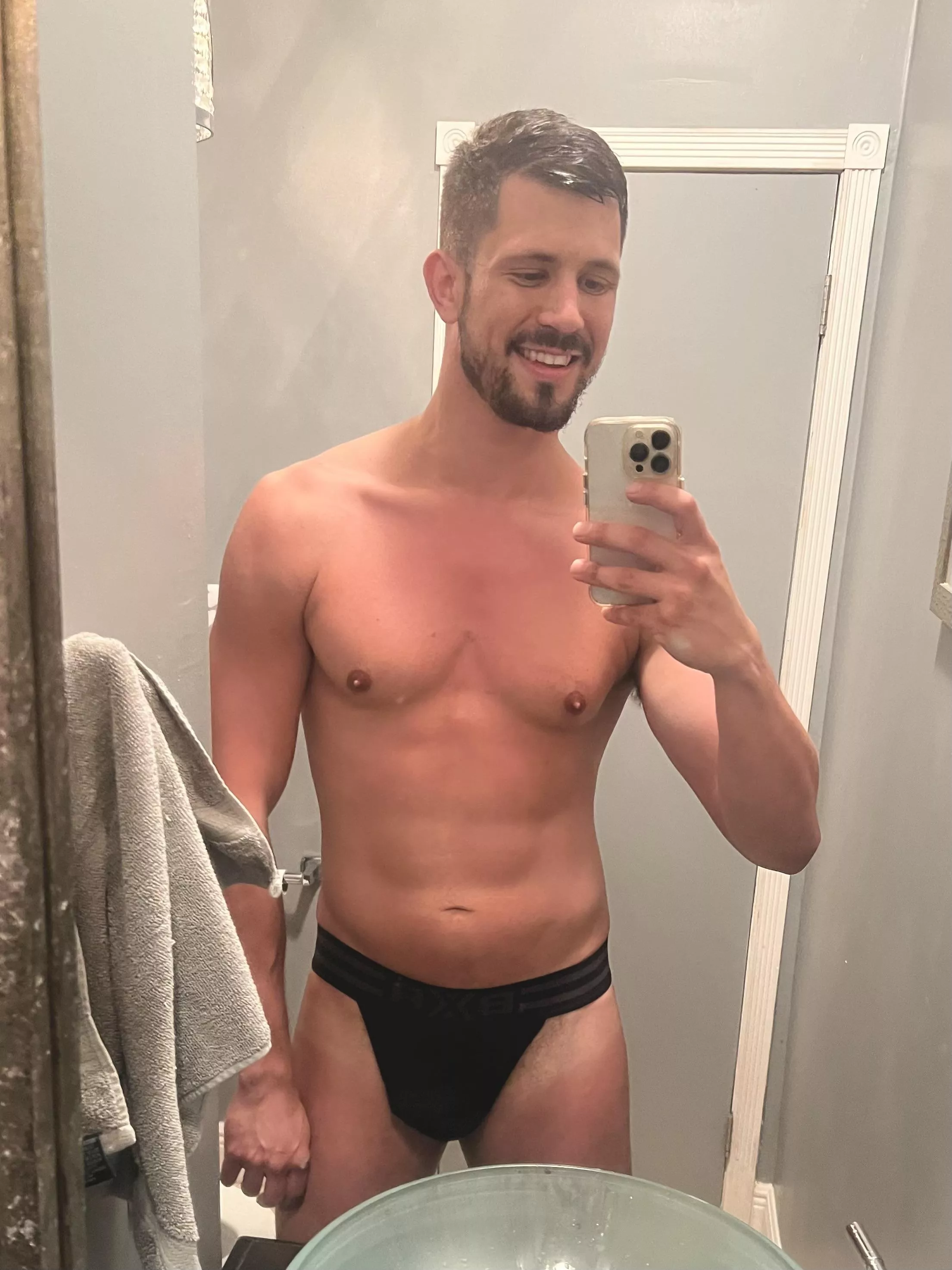 Soft here. Who wants to see my bulge in its full form?