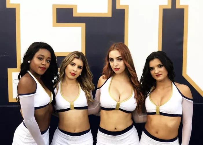 We all know who needed the bigger uniform…..those big tittys don’t fit