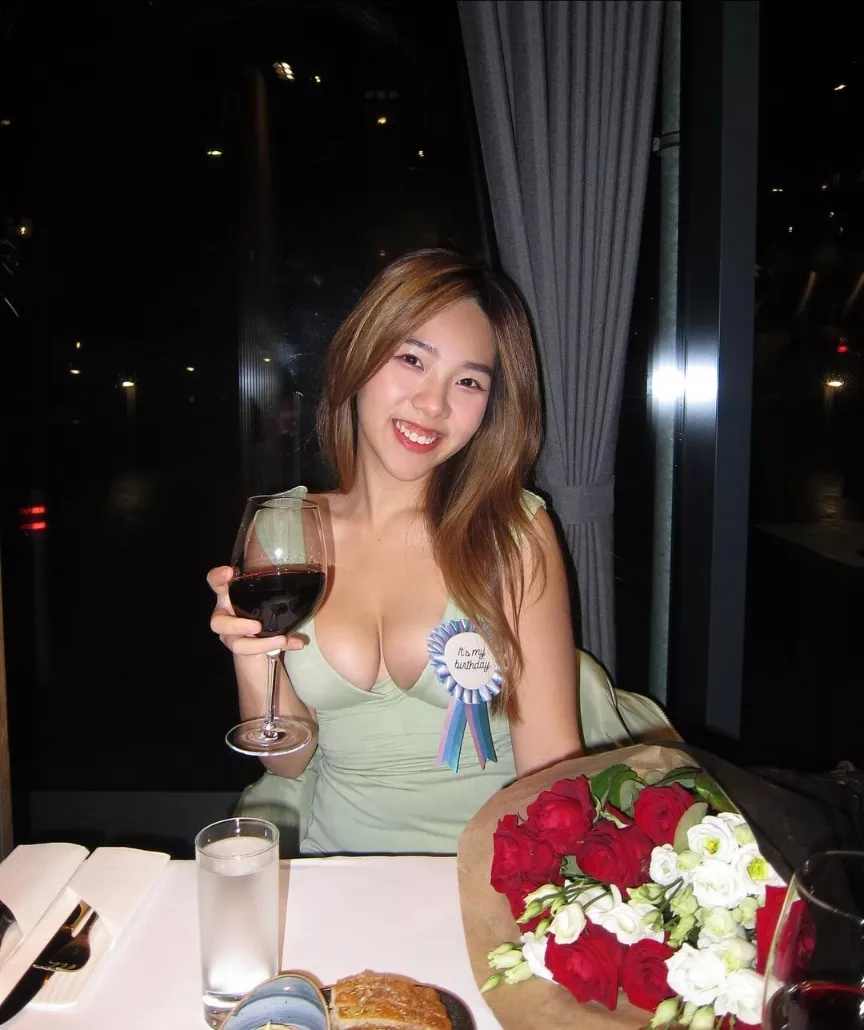 Birthday girl cleavage