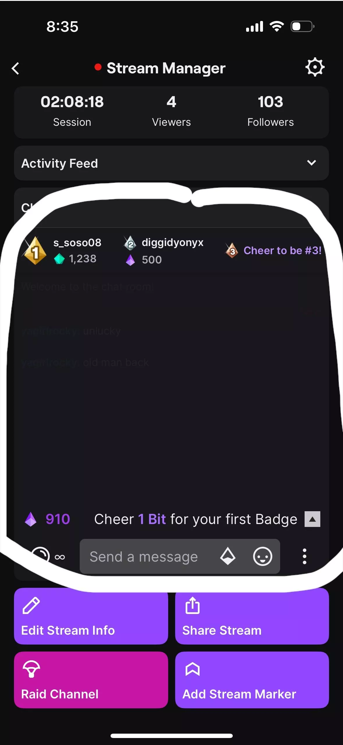 How do i see chat in mobile?