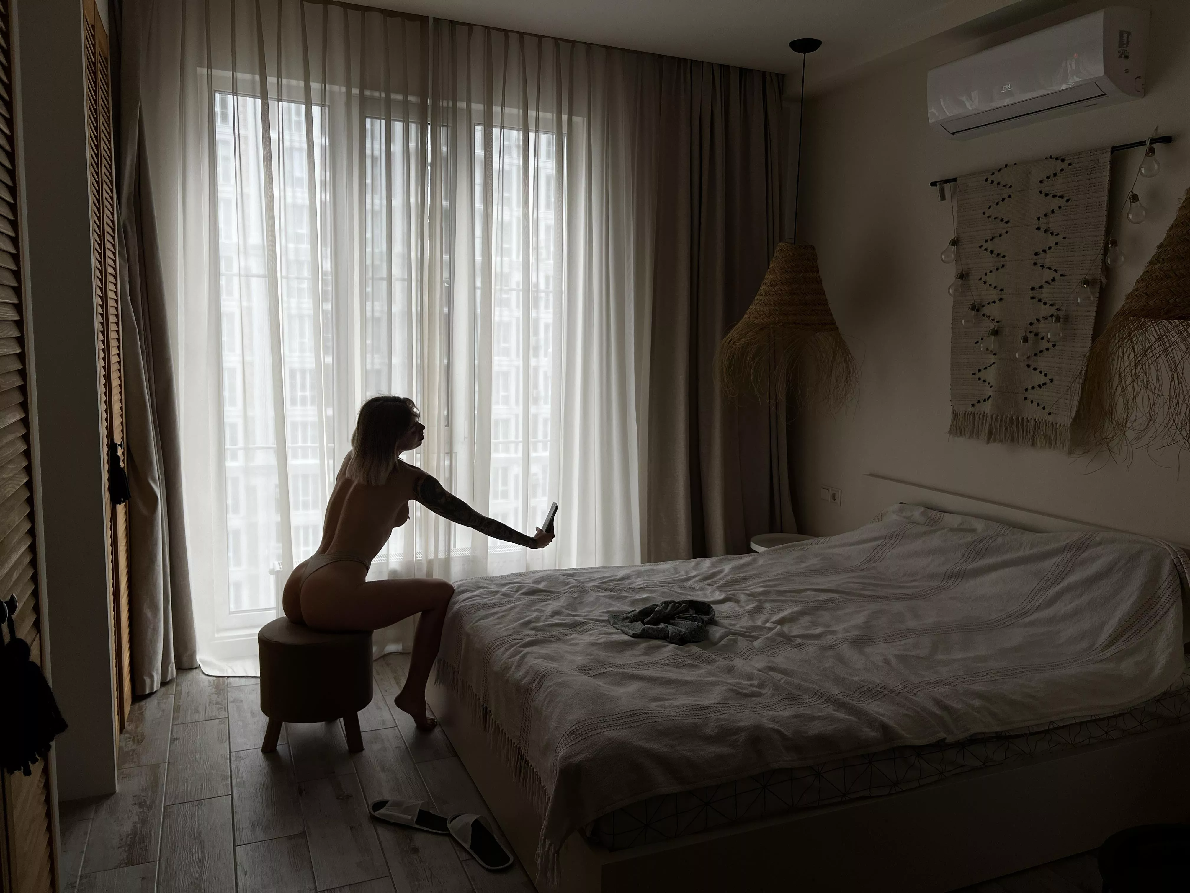 in the process of being photographed