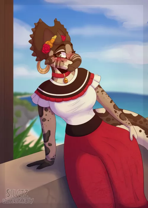 Sitting alone...[art by me, @silver.starlily on Instagram]