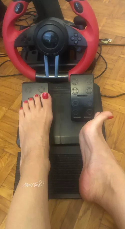 Someone was playing games, and I was playing with my feet, of course(oc)