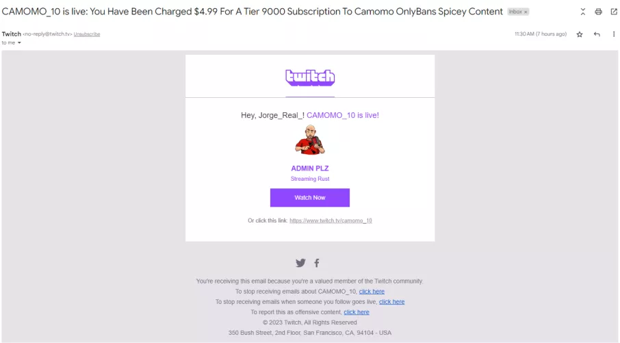 What? I haven't been charge, and I am not subscribe