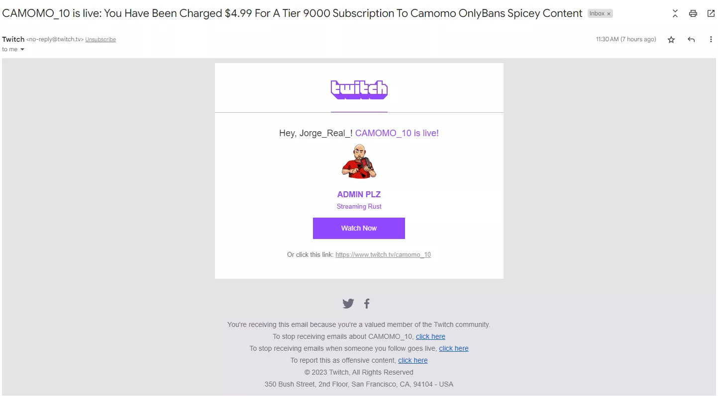 What? I haven't been charge, and I am not subscribe