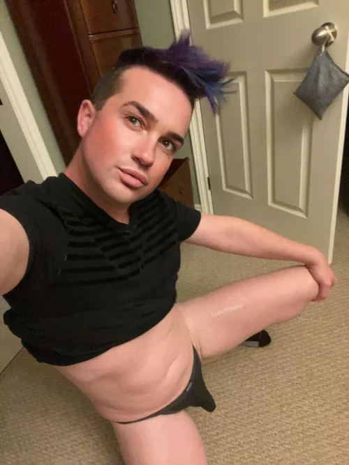 (NSFW) I think my thong works well with my tee-shirt. What you think?